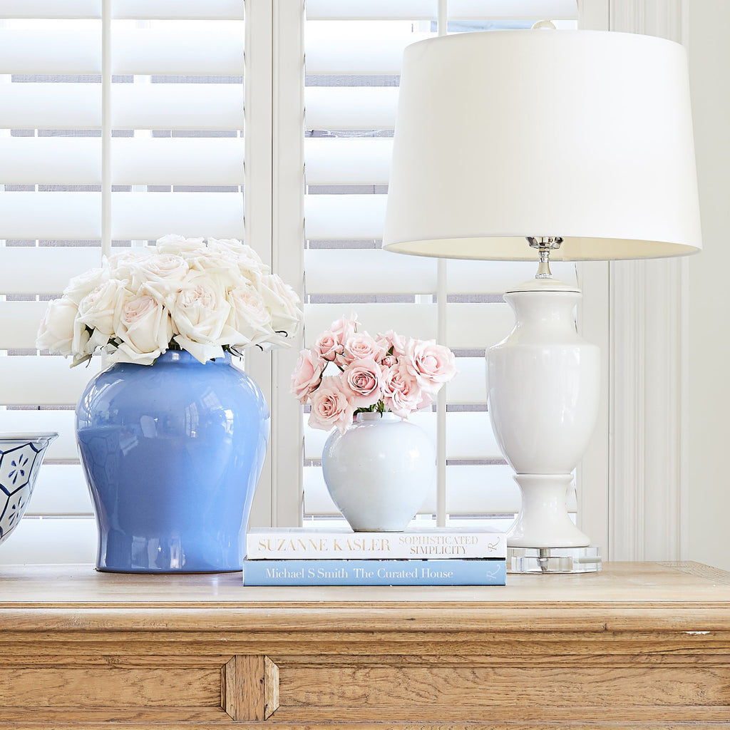 French Blue Temple Jar